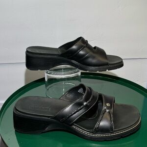 Timberland‎ Women 10M Smart Comfort System Black Leather Sandals 62302
